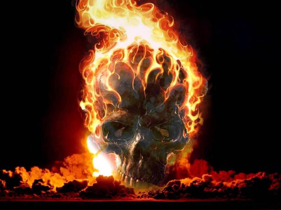 Fire skull